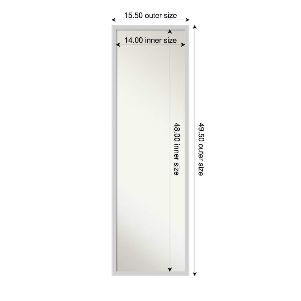 Incline Non-Beveled Wood Framed Full-Length On the Door Mirror