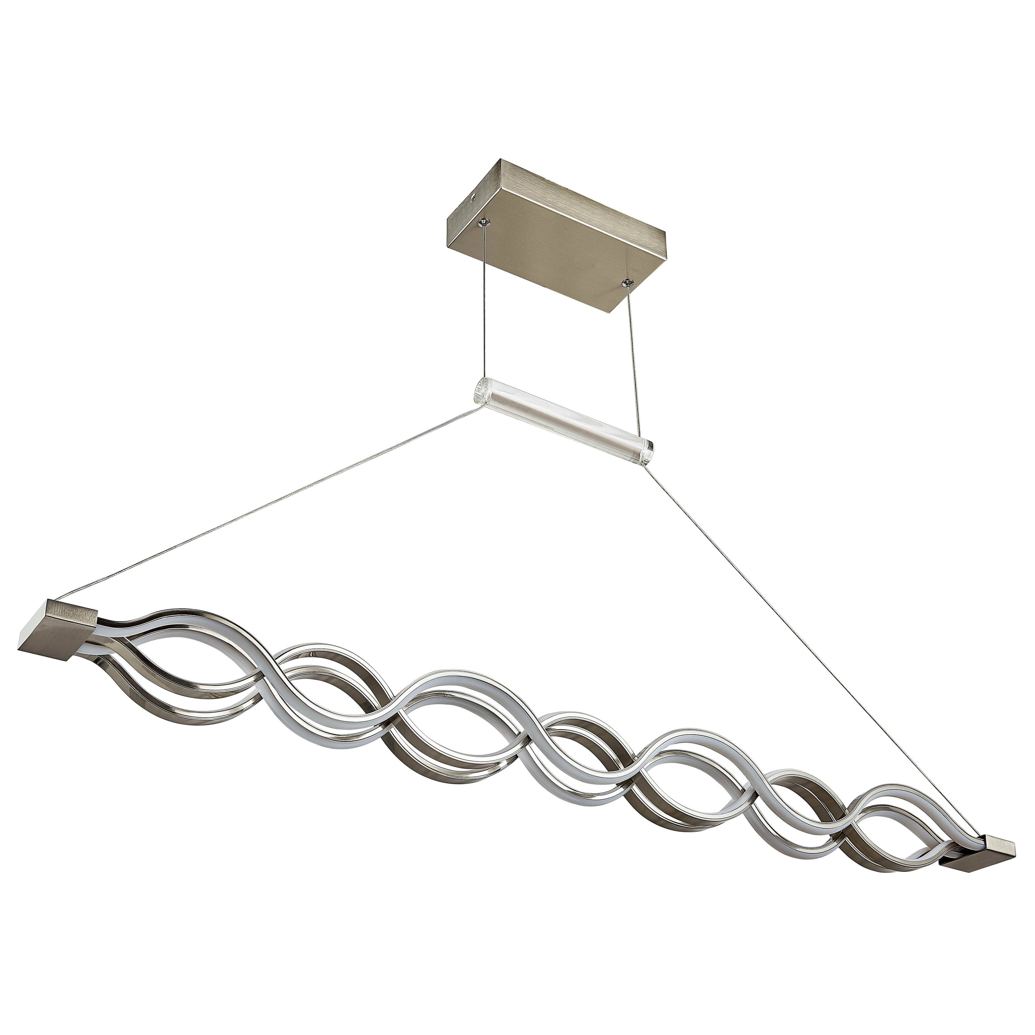 4 Light LED Array Pendant, wave design - Brushed Nickel - Bed Bath ...