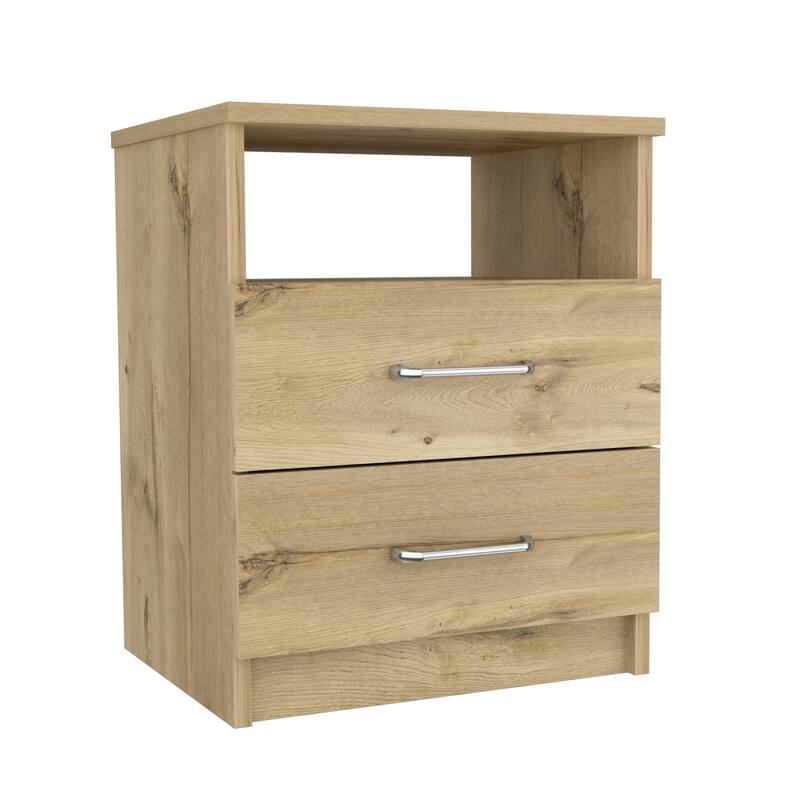 TUHOME Napoles 2-Drawer 19.9-inch High Nightstand