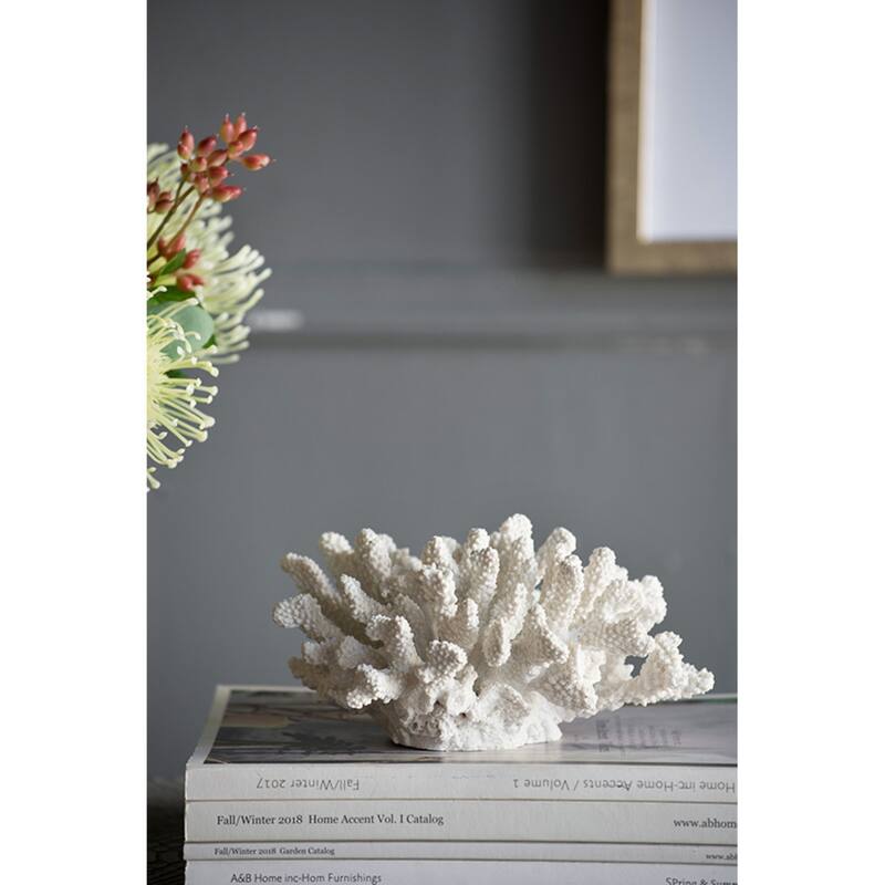 Faux Rising Coral Sculpture - 8.25" - White