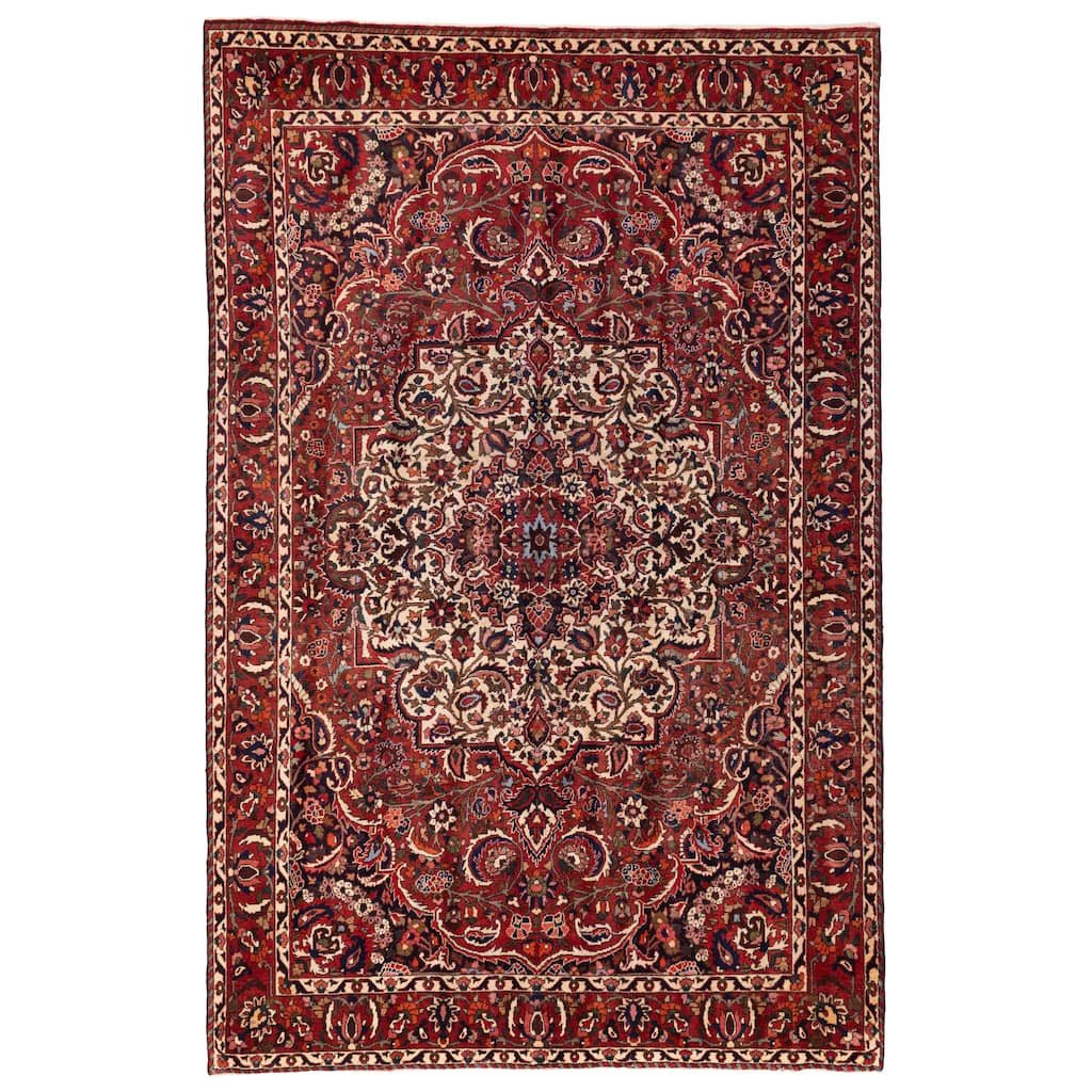 ECARPETGALLERY Hand-knotted Kayseri Vintage Red Wool Rug - 6'9 x 10'6
