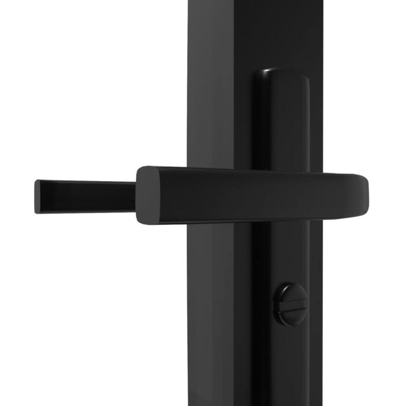 vidaXL Glass Door Interior Door with Alloy Handle ESG Glass and Aluminum Black