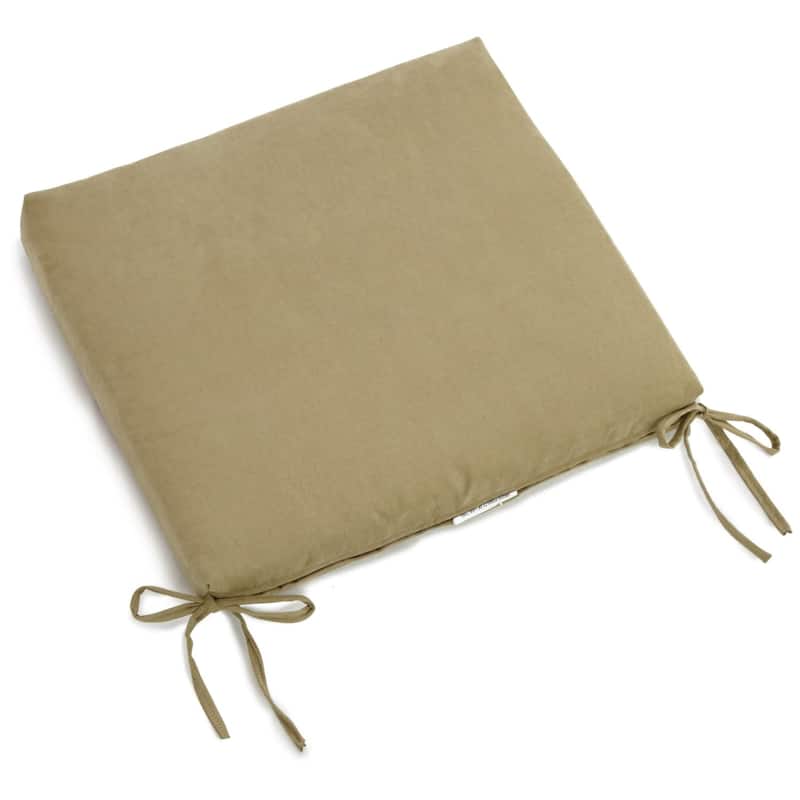 20-inch by 19-inch Microsuede Chair Cushion with Ties (Set of 1, 2, or 4) - Single - Sage Green