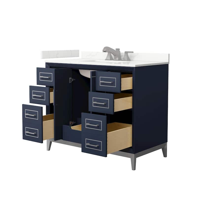 Wyndham Collection WCH515142S-QTZ-US3MXX Marlena 42" Free Standing
