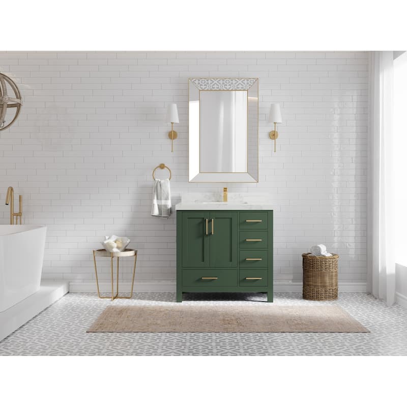 Willow Collections 36 in. W x 22 in. D Malibu Center Sink Left Bathroom Vanity with Countertop