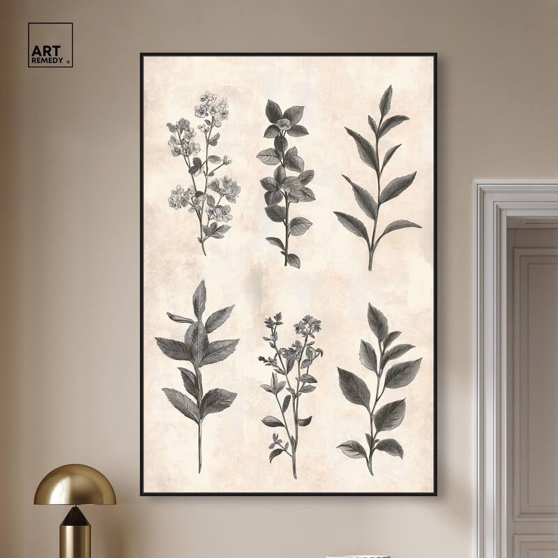 Sepia Stems Canvas by Art Remedy