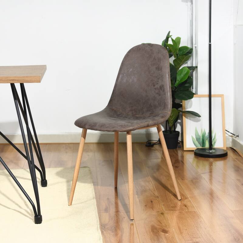 Carson Carrington Midcentury Faux Leather Dining Chair (Set of 4