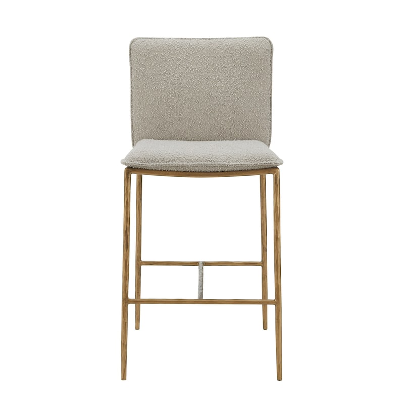 Modrest Atlanta Modern Beige Fabric & Brass Counter Chair