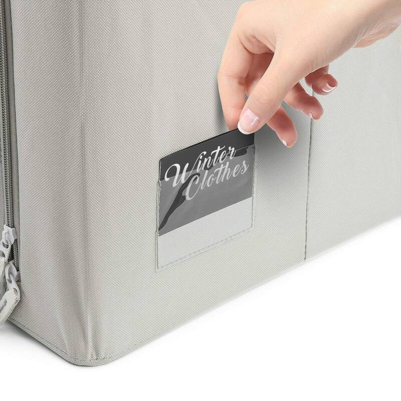 Storage Bins, Foldable Stackable Container Organizer Set with Large Window & Carry Handles