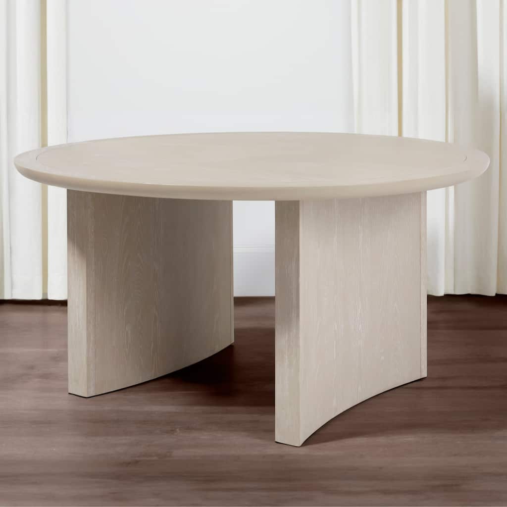 Mandy 60in. Round Dining Table, Weathered Beige