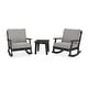 preview thumbnail 9 of 11, POLYWOOD Braxton 3-Piece Deep Seating Rocker Set Black / Grey Mist