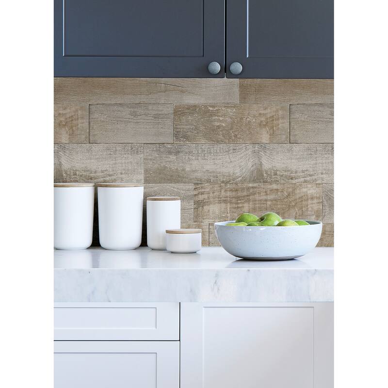 Scott Living Salvaged Plank Natural Self Adhesive Wallpaper