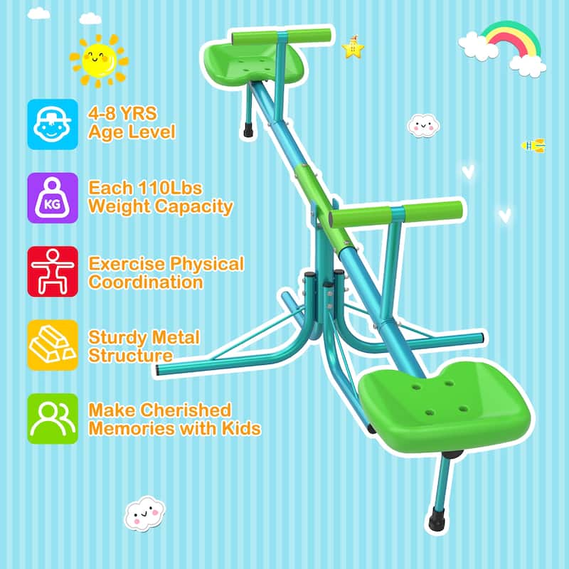 Seesaw Sit and Spin Teeter Totter Heavy Duty Swivel Kids Outdoor Play
