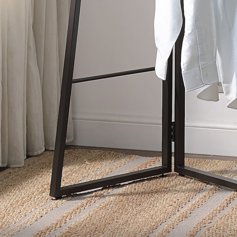 Ravvi Contemporary Black Coat Stand with Mirror by Furniture of America