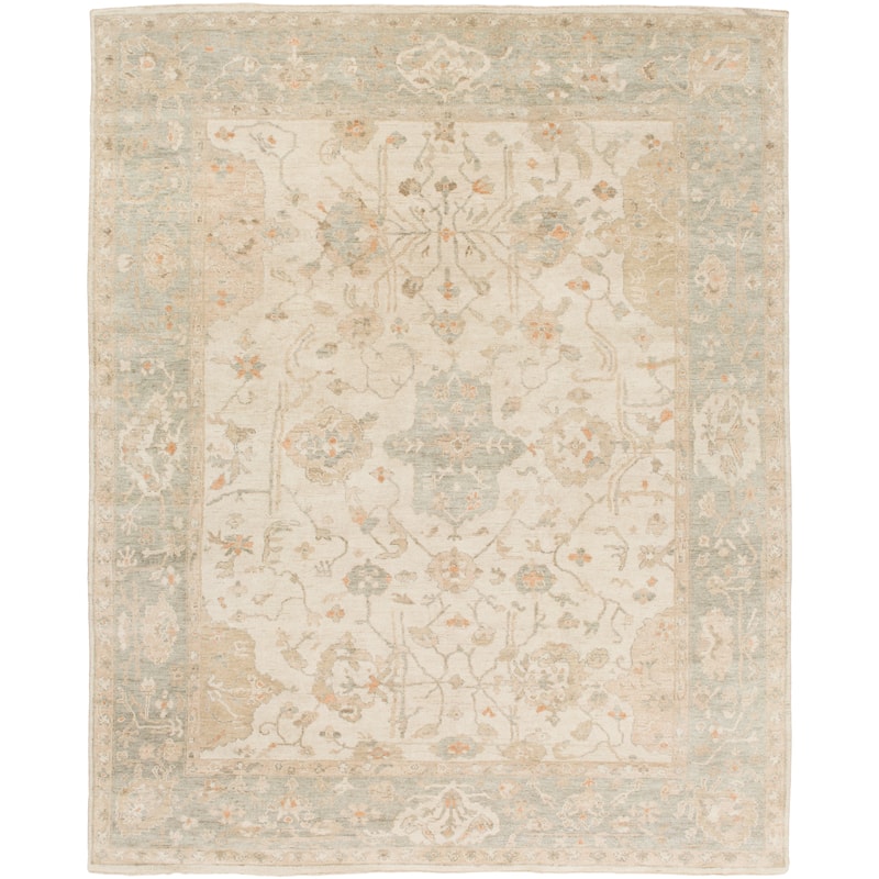 Hand Knotted Wigan Wool Area Rug - 8' x 10' - 8' x 10' - 8' x 10' - Light Grey