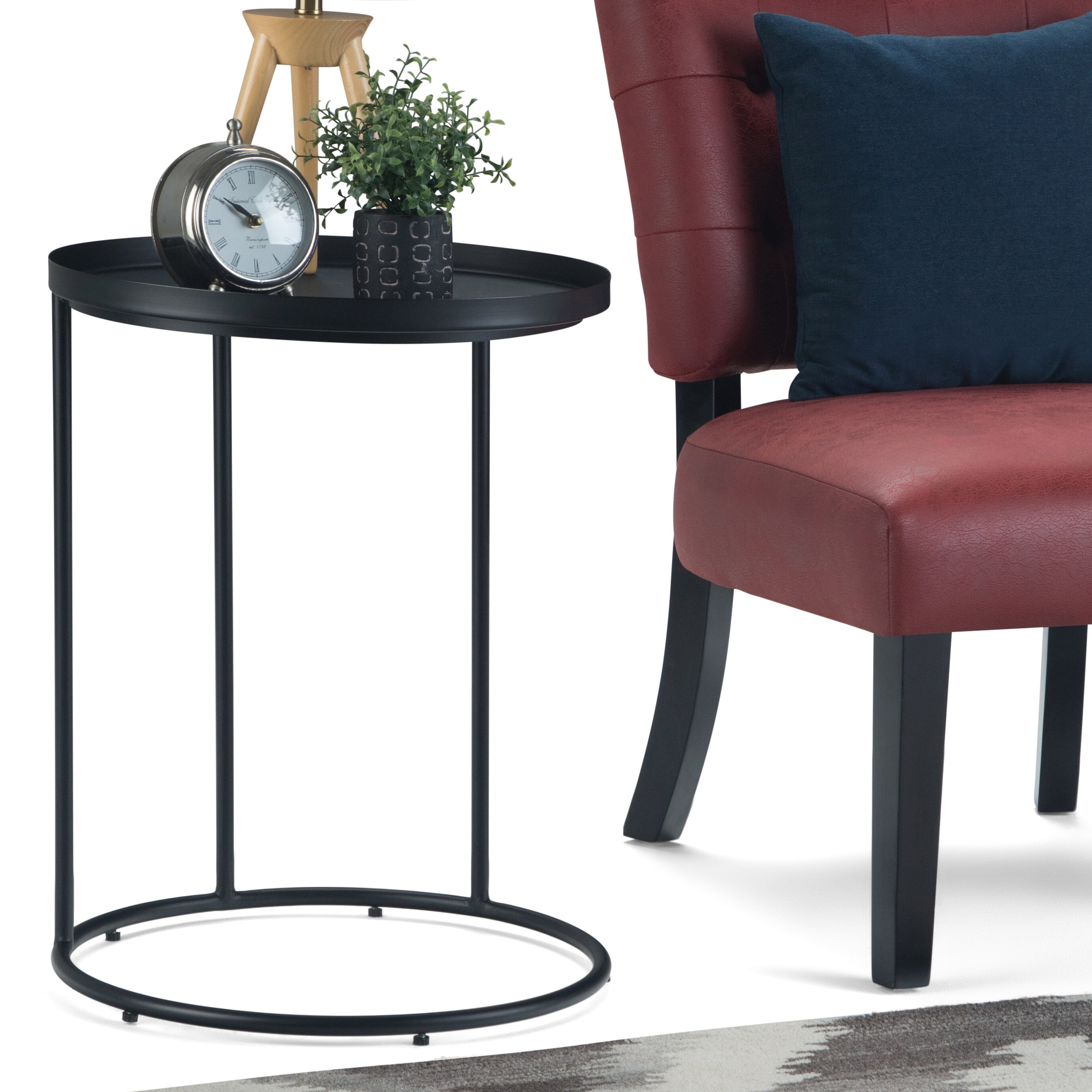 Wyndenhall morton modern industrial 18 inch deals wide metal tray top c side table