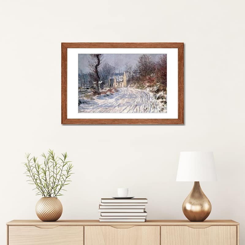 iCanvas "The Road to Giverny, Winter, 1885" by Claude Monet