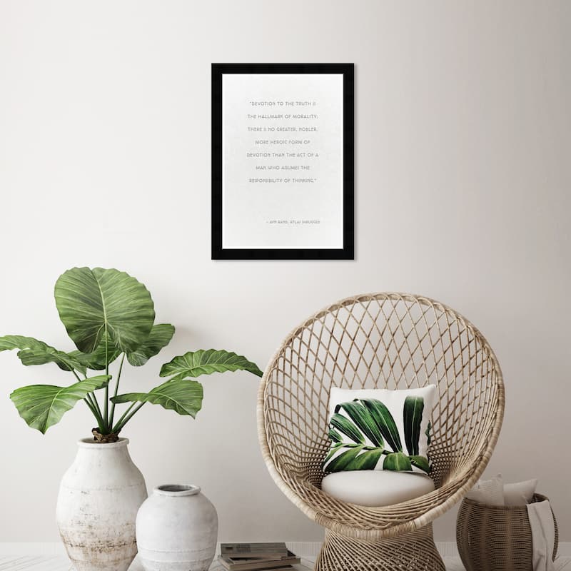 Wynwood Studio Prints Typography and Quotes Truth White and Modern & Contemporary Wall Art Canvas Print - Black
