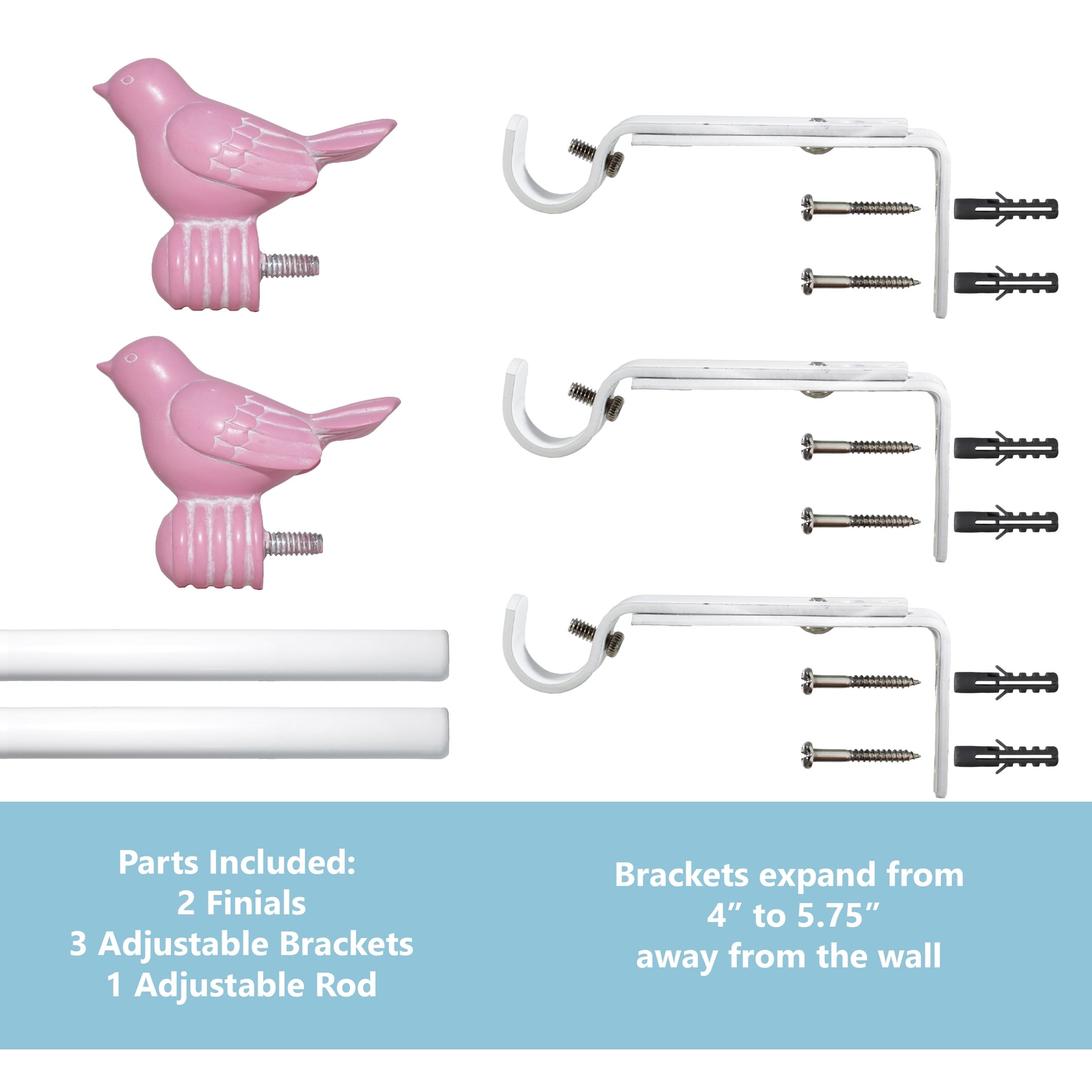 Cute Bird Finial Adjustable Decorative Designer Curtain Rod - On Sale - Overstock - 32337472 Cute Bird Finial Adjustable Decorative Designer Curtain Rod - On Sale - Overstock - 32337472
