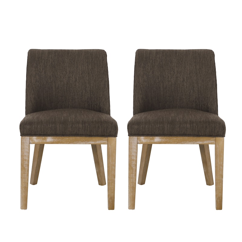 Camas Fabric Upholstered Wood Dining Chairs (Set of 2) by Christopher Knight Home