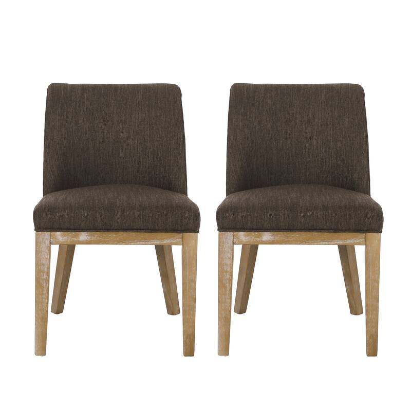 Modern Set of 2 Dining Chairs with Fabric Cushioned Seat Backrest, Solid Wood Frame for Dining Room Living Room and Bedroom