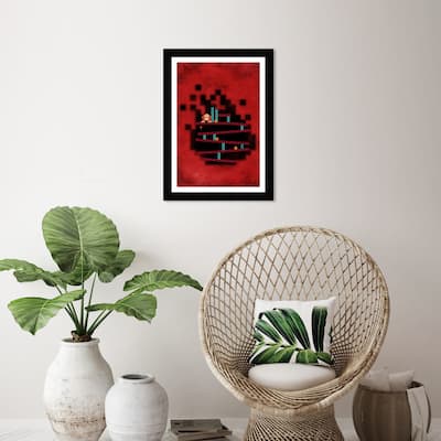 Wynwood Studio 'Nostalgic Arcade Game' Entertainment and Hobbies Red Wall Art Framed Print