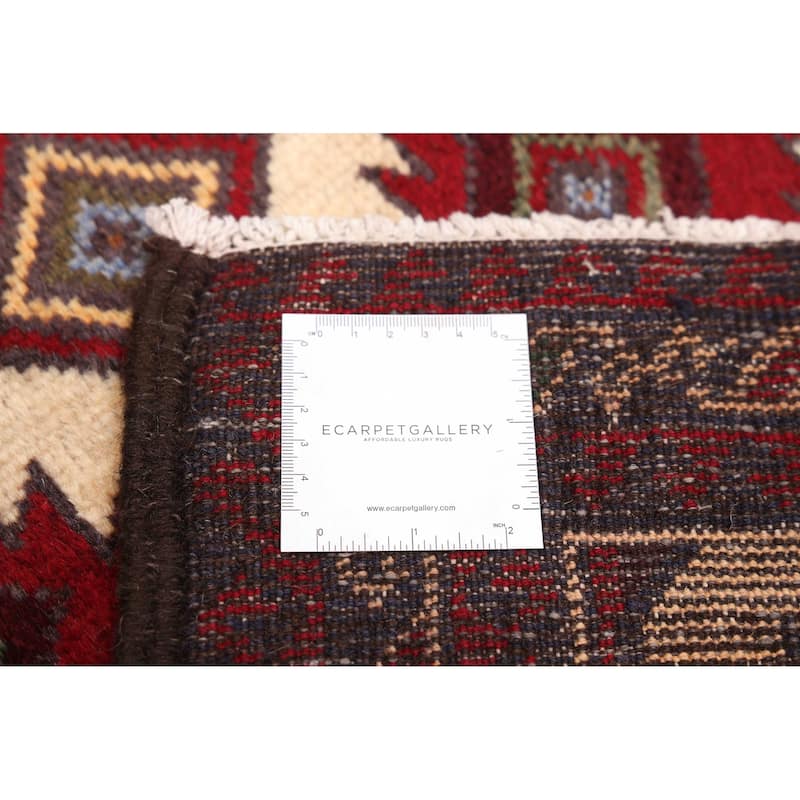 ECARPETGALLERY Hand-knotted Teimani Cream, Red Wool Rug - 3'0 x 5'7