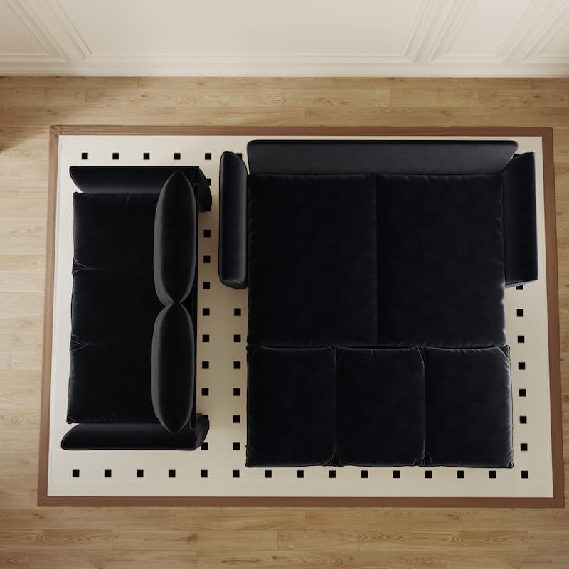 Homy Casa 70'' Velvet Pull-Out Sofa Bed, Convertible Sleeper Loveseat