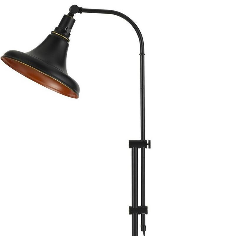 HomeRoots 58" Bronze Adjustable Traditional Shaped Floor Lamp With Bronze Dome Shade - 24