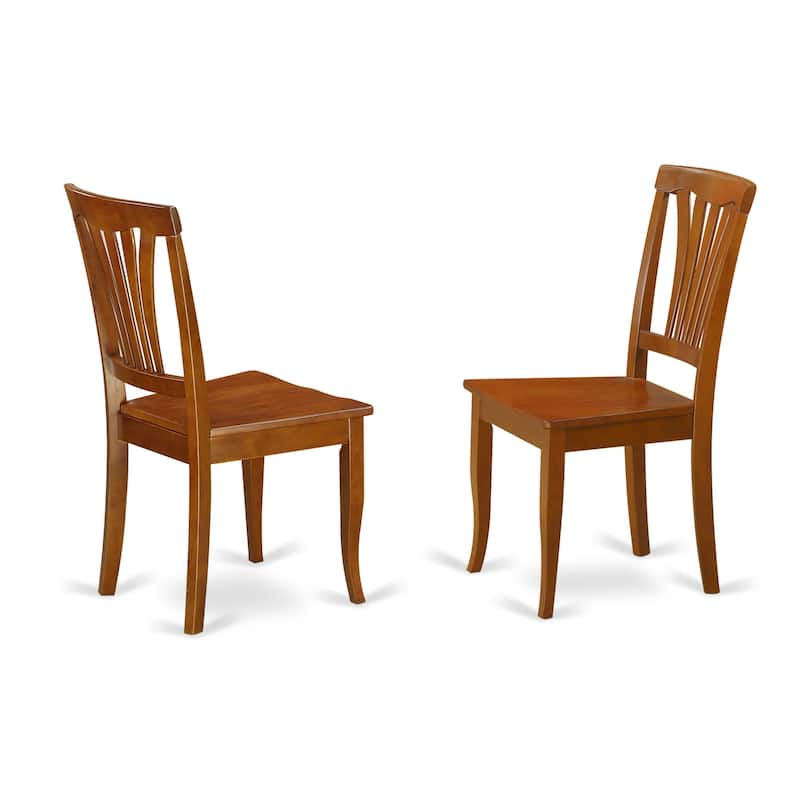 HomeStock 5-Pc Saddle Brown Finish Solid Wood Top - Dining Room Set with Leaf - Seats 4