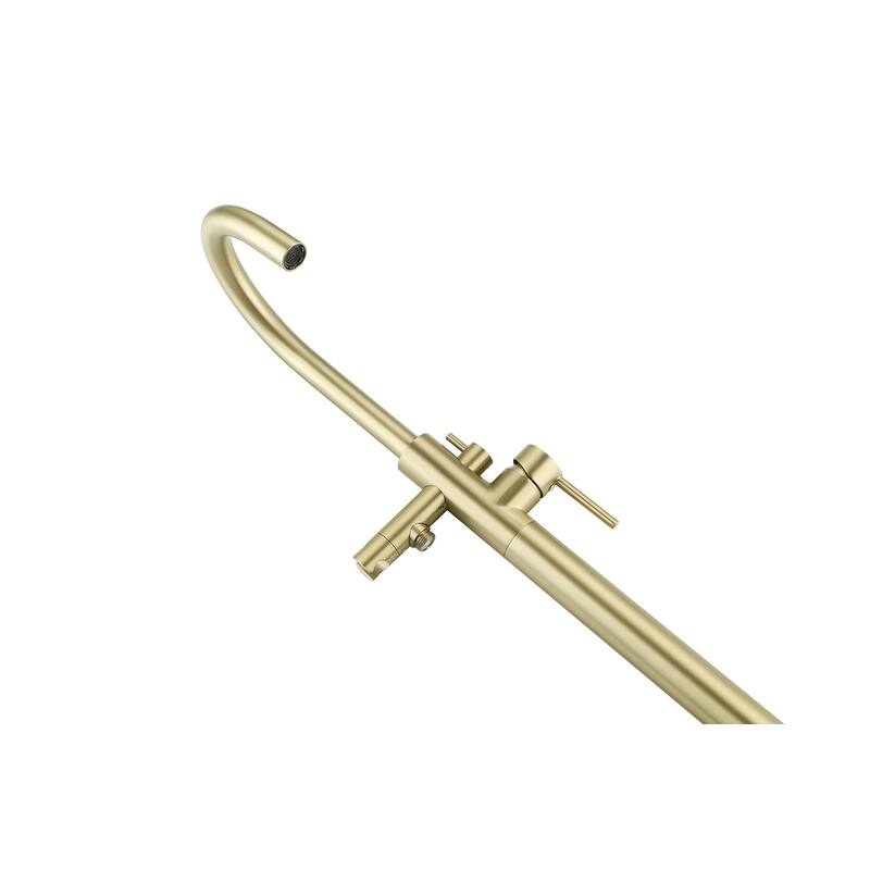 Indigo Home Floor Mounted Roman Tub Faucet with Handshower