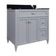 preview thumbnail 53 of 109, Vail 37" Bathroom Vanity with Cultured Marble Top Sink w/ Backsplash in White with White Basin