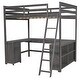 preview thumbnail 31 of 32, Full Size Loft Bed with U-shaped Desk,Drawers and Storage Shelves