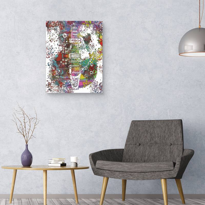 Pop Art Guitar by Dean Russo Canvas Art Print