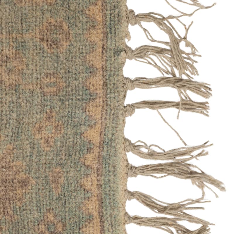 Cotton Chenille Distressed Print Rug with Fringe