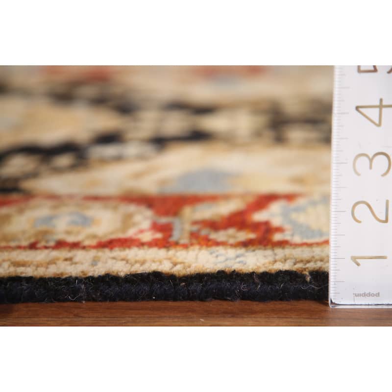 Black Oushak Accent Oriental Area Rug Hand-knotted Wool Carpet - 2'9"x 6'1"