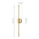 preview thumbnail 57 of 119, 1-Light Black/ Gold/ Nickel Modern Long Linear Strip Wall Sconce Dimmable LED Bathroom Vanity Light