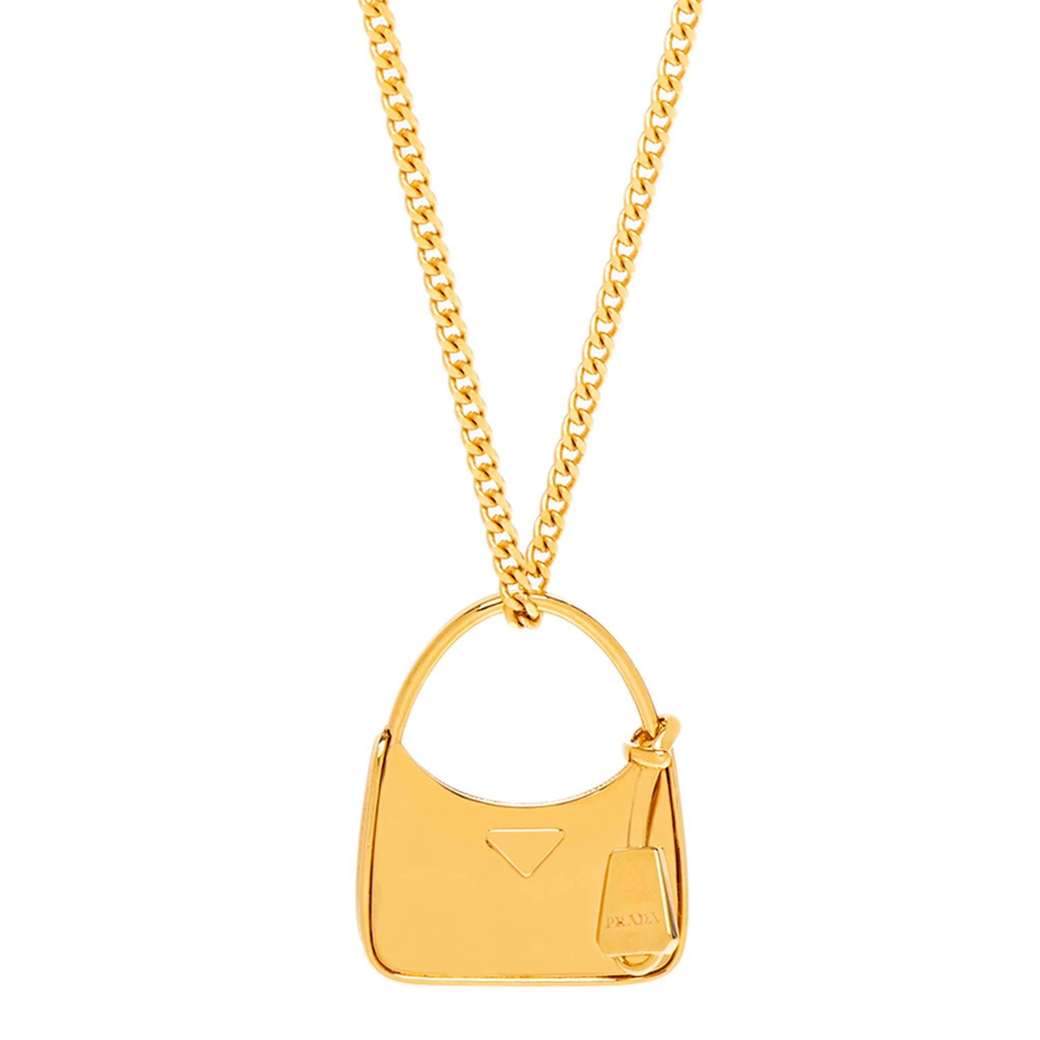 Prada Cleo Bag with Flap Necklace - Gold-tone - Overstock - 43504386