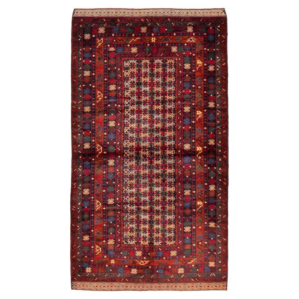 Teimani Red Rug 3'8" x 6'8" - 3'8 x 6'8