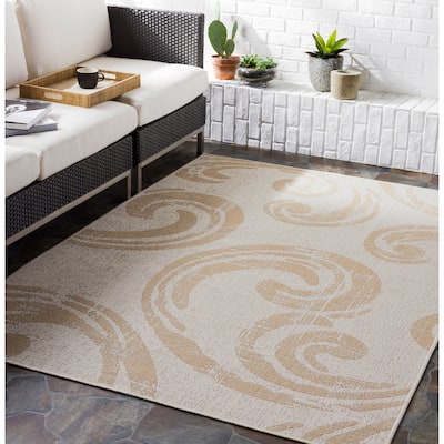 Kimarlee Indoor/ Oudoor Scroll Area Rug