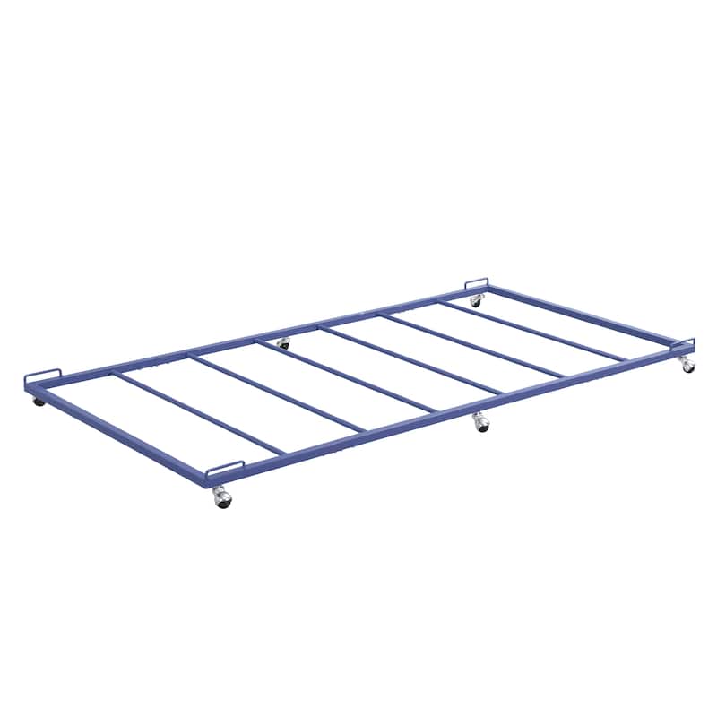 Moley Metal Twin Trundle Bed Frame with Modern Sleek Design