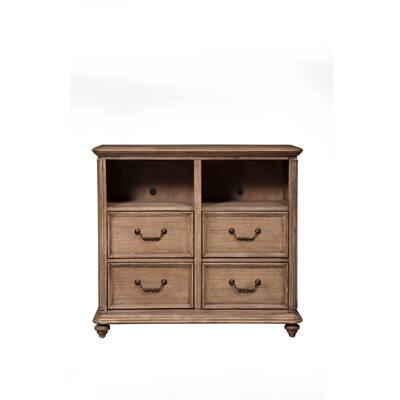 1638APA Ash Brown 4 Drawer TV Media Chest