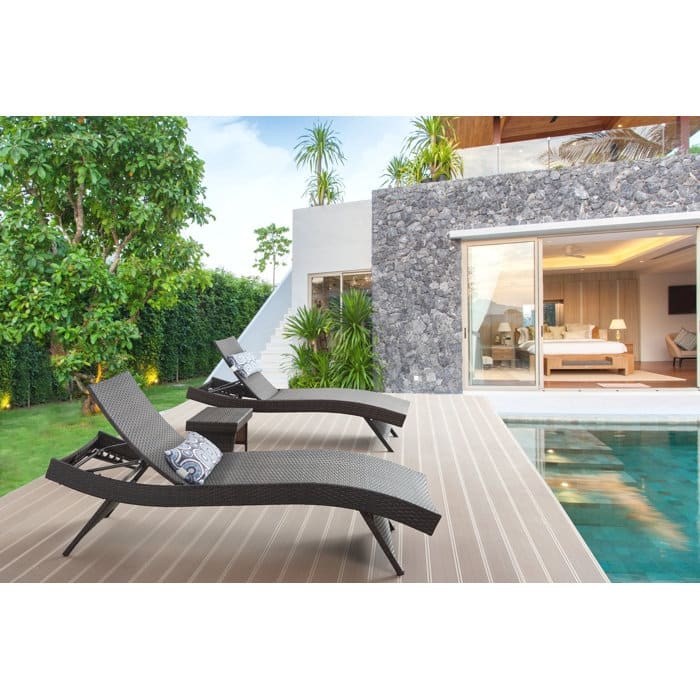All Weather Wicker Chaise Lounge - Set of 2