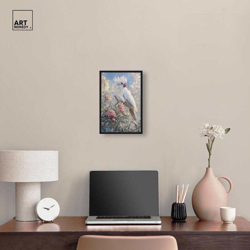 Cockatoo and Blossoms Canvas by Art Remedy