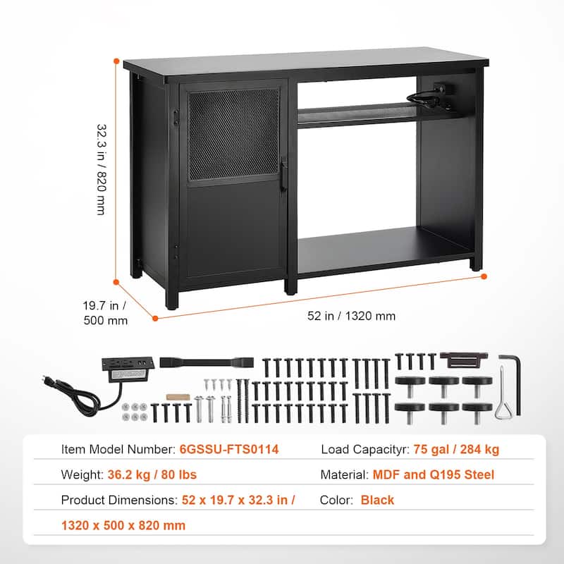 Aquarium Stand Reptile Tank Stand with Storage, Cabinet and Hardware Kit
