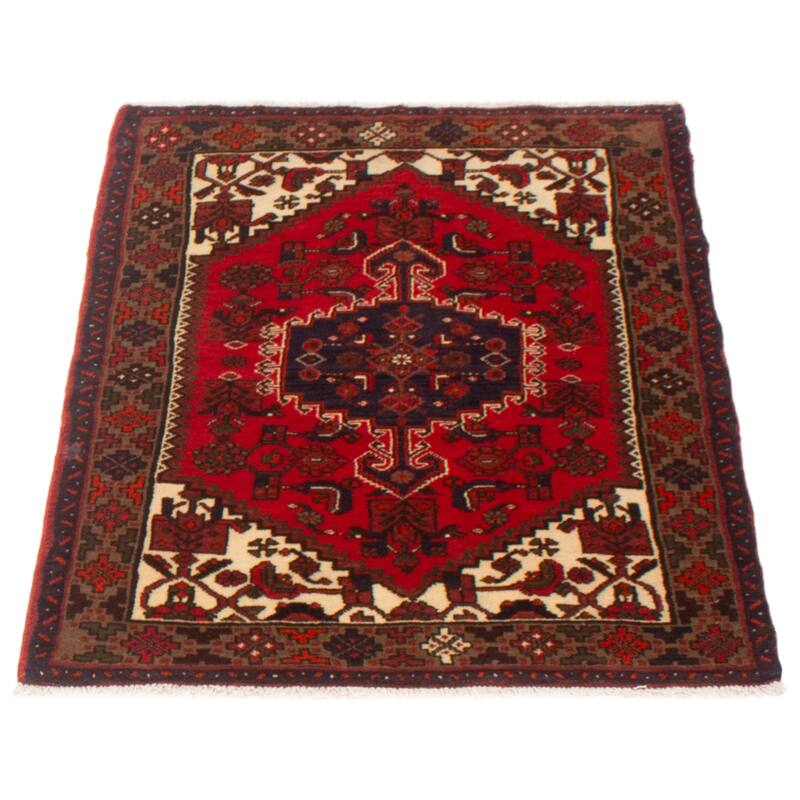 ECARPETGALLERY Hand-knotted Andelz Red Wool Rug - 3'3 x 4'9