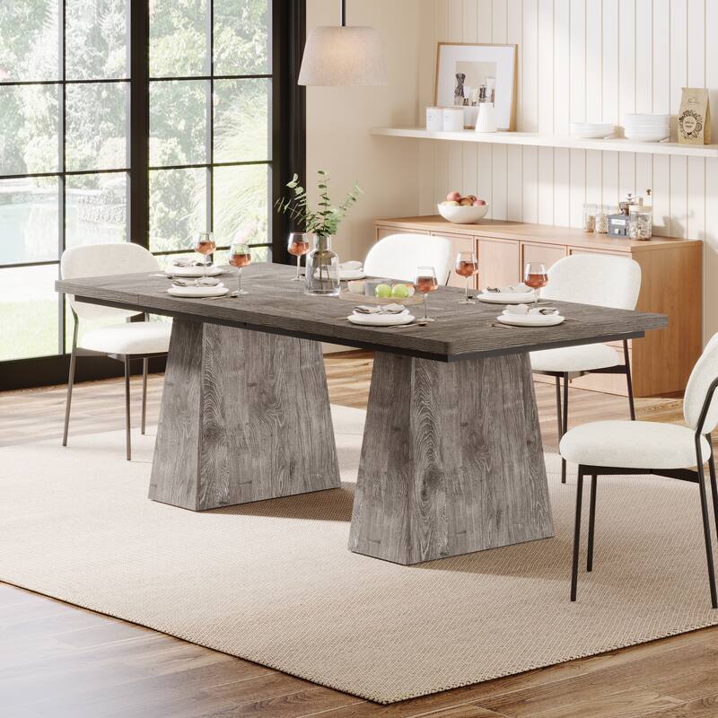 63-inch Rustic Wooden Dining Table for 4 - Grey