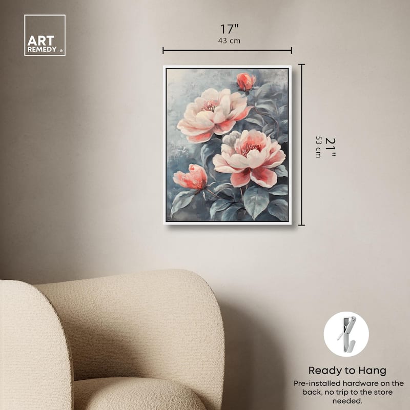 Blush Peony Canvas by Art Remedy