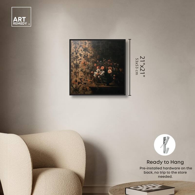 Dark Floral Elegance Canvas by Art Remedy