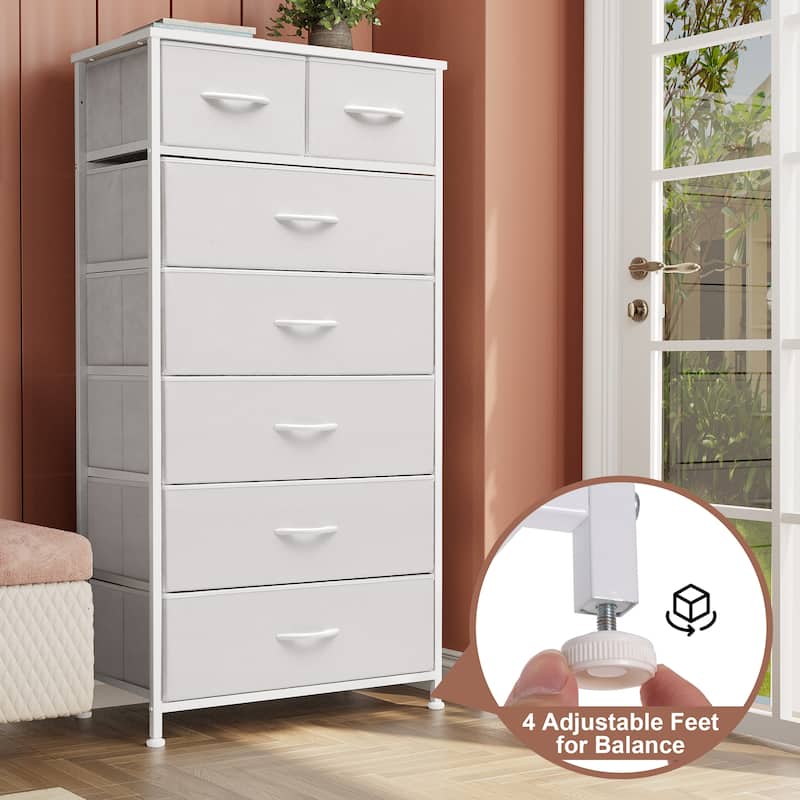 Vertical Storage Dresser 7-drawer Chest Closet Organizer Unit for Bedroom